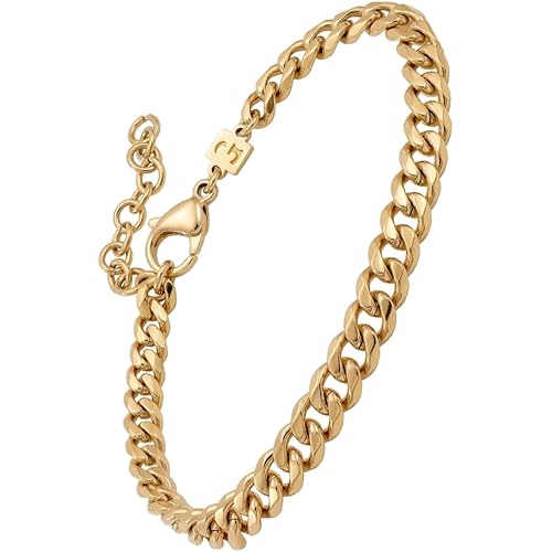 Galis Mens Bracelet - Cuban Link or Box Chain Layered Chain For Men - Premium Stainless Steel, Gift for him, Gold, Silver, Black Bracelet For Men 7-8" Size, 3-5mm Thick