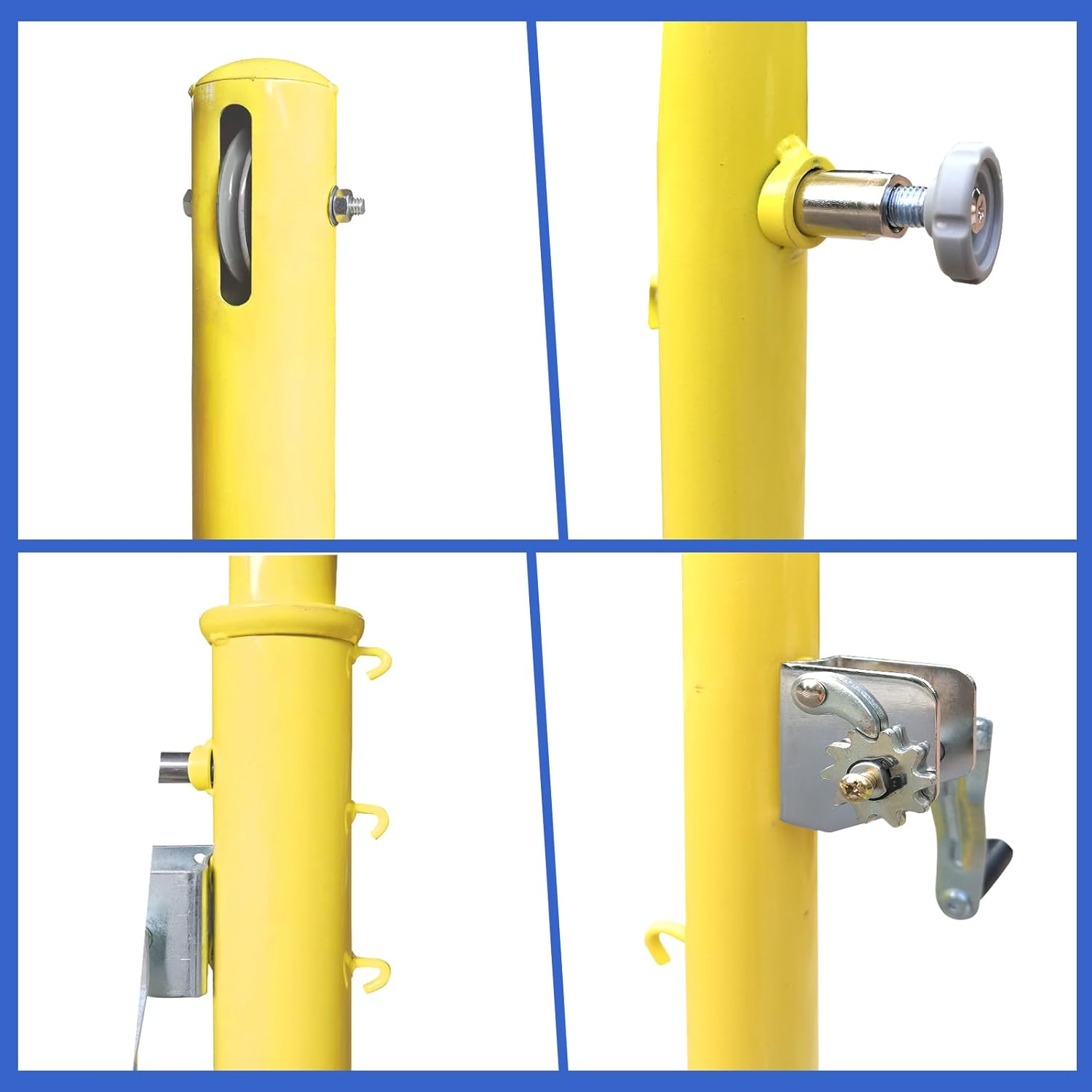 Indoor Volleyball Net, 8ft Professional Standard Volleyball Poles, Outdoor Badminton Post, Adjustable Height Poles,for School Outdoor Grass Indoor