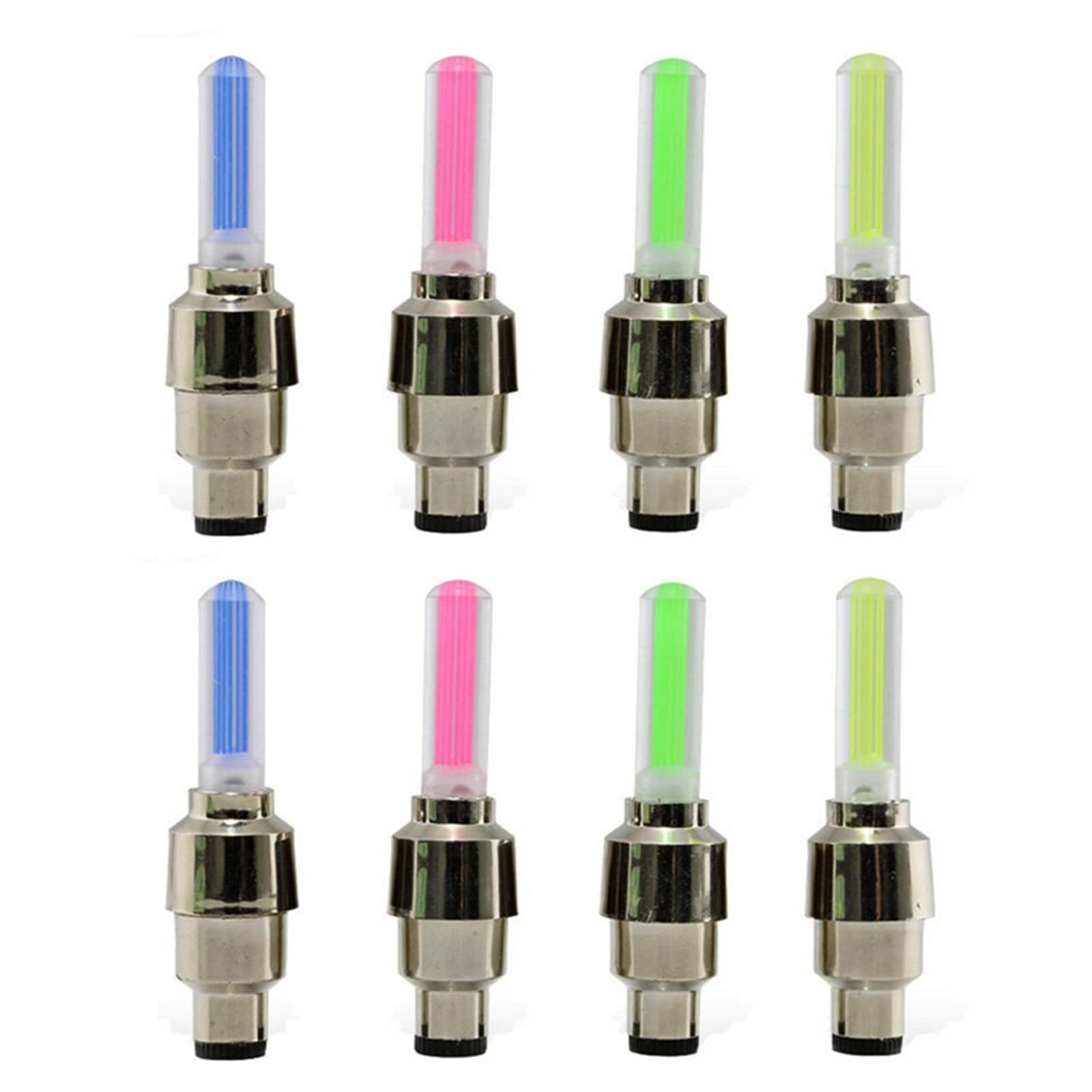 8 PCS LED Bike Wheel Light,Cap Light Waterproof Bicycle Wheel Neon Lamp,Shockproof Tire Light with Battery for Car,Bike,Bicycle,Motorbicycle (Blue,Red,Green,Yellow)