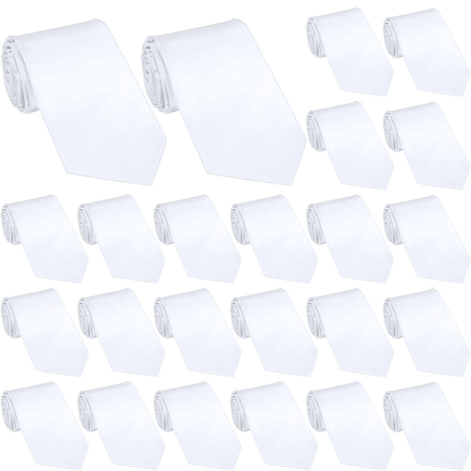 Geyoga Cravate vierge par sublimation pour homme - Solide - En polyester blanc - Pour la fête des pères, les mariages, les fêtes, blanc, as shown