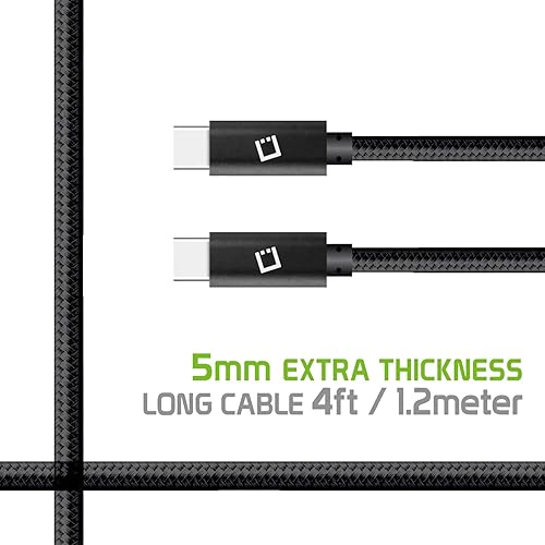 Miniatura 5 de Cable de carga rápida dual USB-C/PD de 60 W compatible con Motorola Moto G50 5G Plus 5 Gbps transferencia de datos para entrega de energía de carga