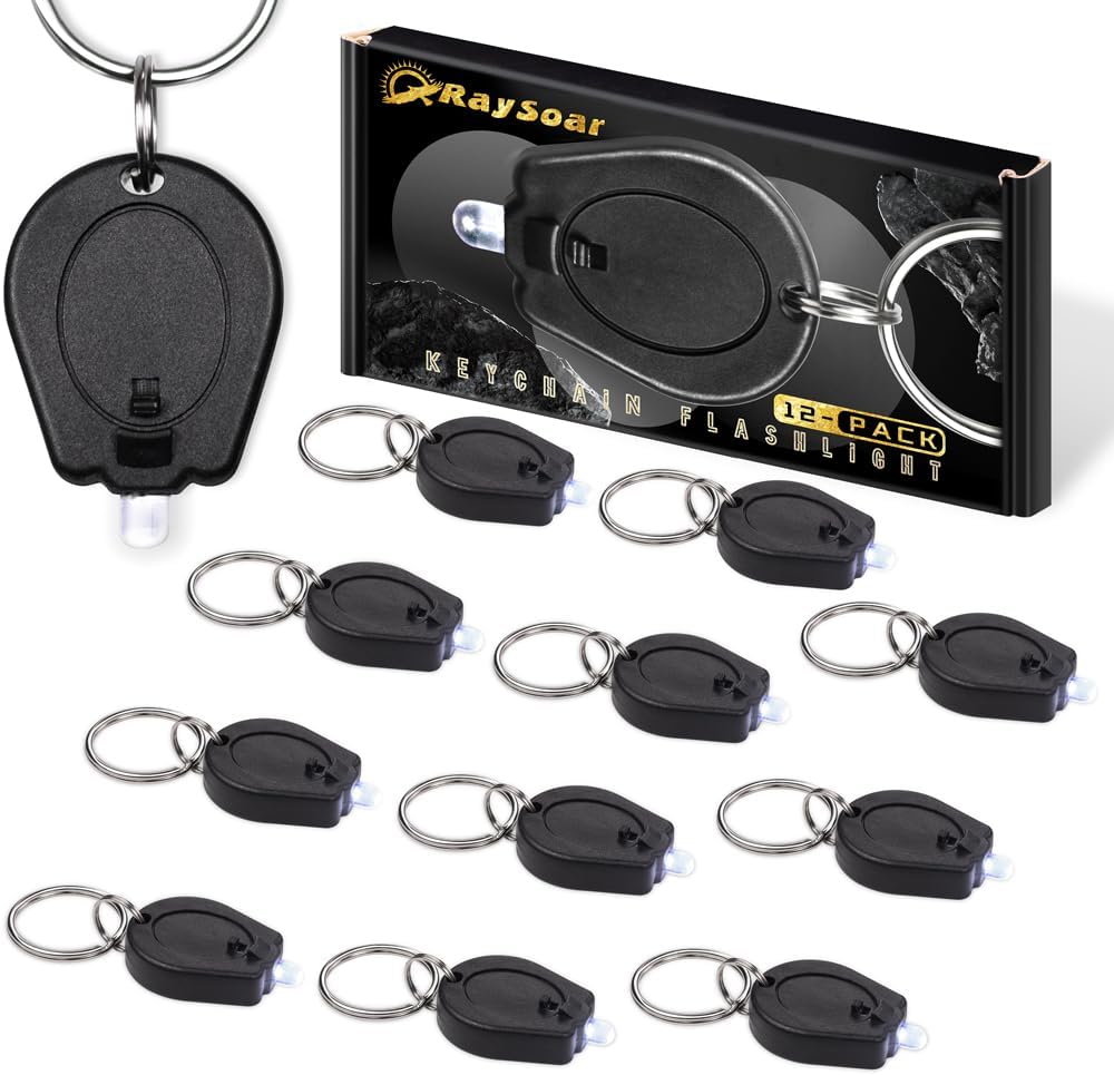 12 Pack Ultra Bright Mini LED Keychain Flashlight, Small Key Ring Flashlight, Portable LED Keychain Light