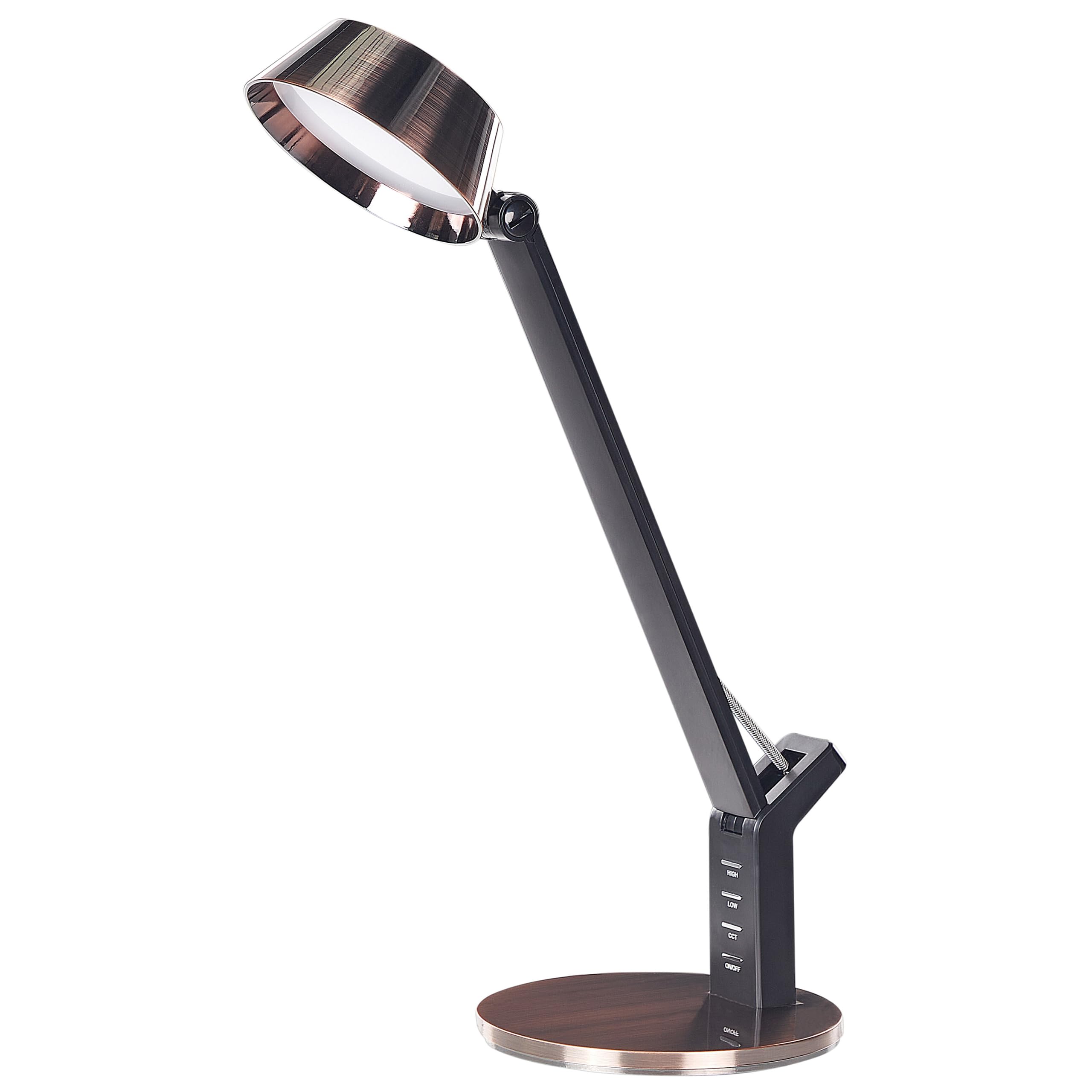 Beliani Lámpara de oficina LED de metal cobrizo 40 cm brazo ajustable usb Chamaeleon