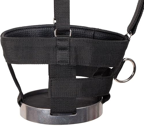 Miniatura 4 de Breathe Rite - Bozal de pastoreo con cabestro separador para caballos, tamaño mazorca, ayuda para controlar el peso del caballo, mejora la