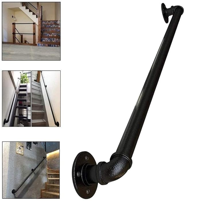 Buy CMMC Handrail for Stairs(1ft20ft), Professional Rustic Industrial Wrought Iron Pipe Stairs