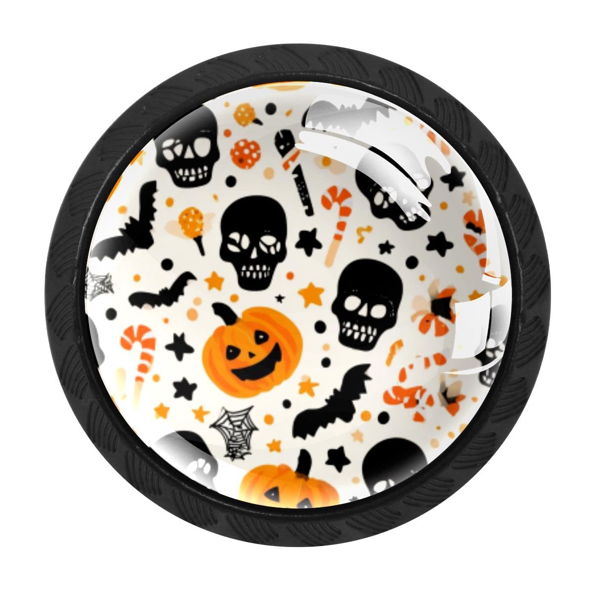4 PCS Cabinet Knobs, Halloween Pumpkin Skull Drawer Knobs Dresser Handles