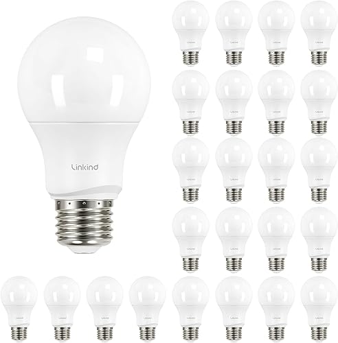 Linkind - Bombillas LED A19 atenuables, equivalente a 60 W, base E26, luz blanca suave de 2,700 Kelvin, 9.5 W, 800 lúmenes, CRI80+, 120 V,