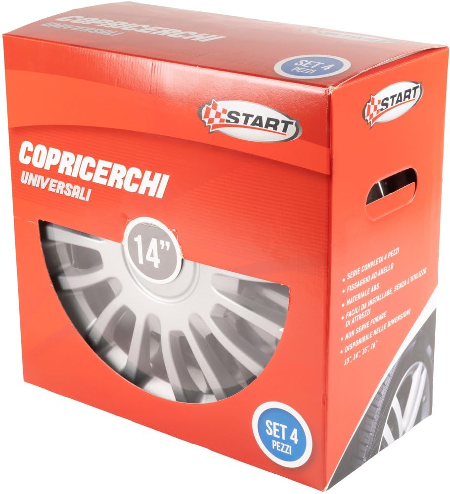 Start Set copricerchi auto grigi monza 14'' 4 pezzi in ABS