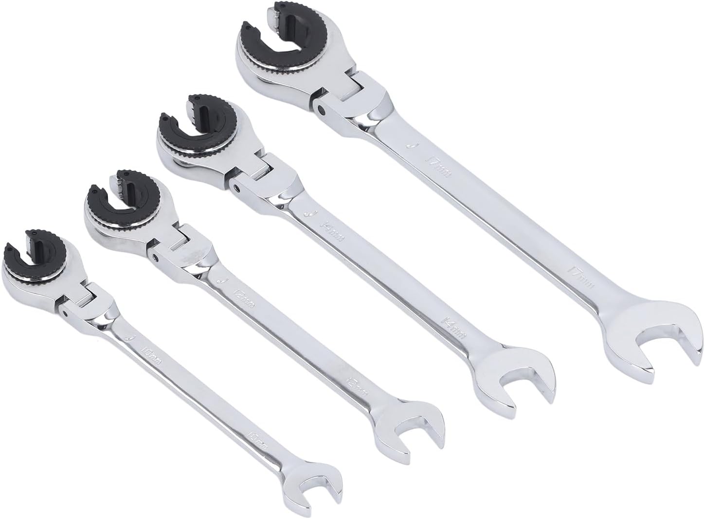 LiebeWH Adjustable Angle Ratcheting Tubing Wrench Set Easy Using for Brake Line Repair Fuel Line Nut 4 Pieces
