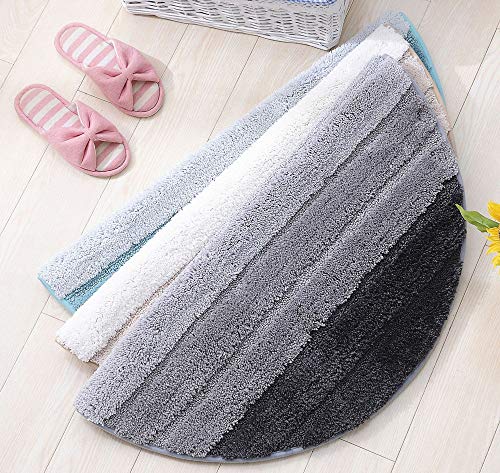Tapis de bain rond et tapis de douche doux géométrique antistatique