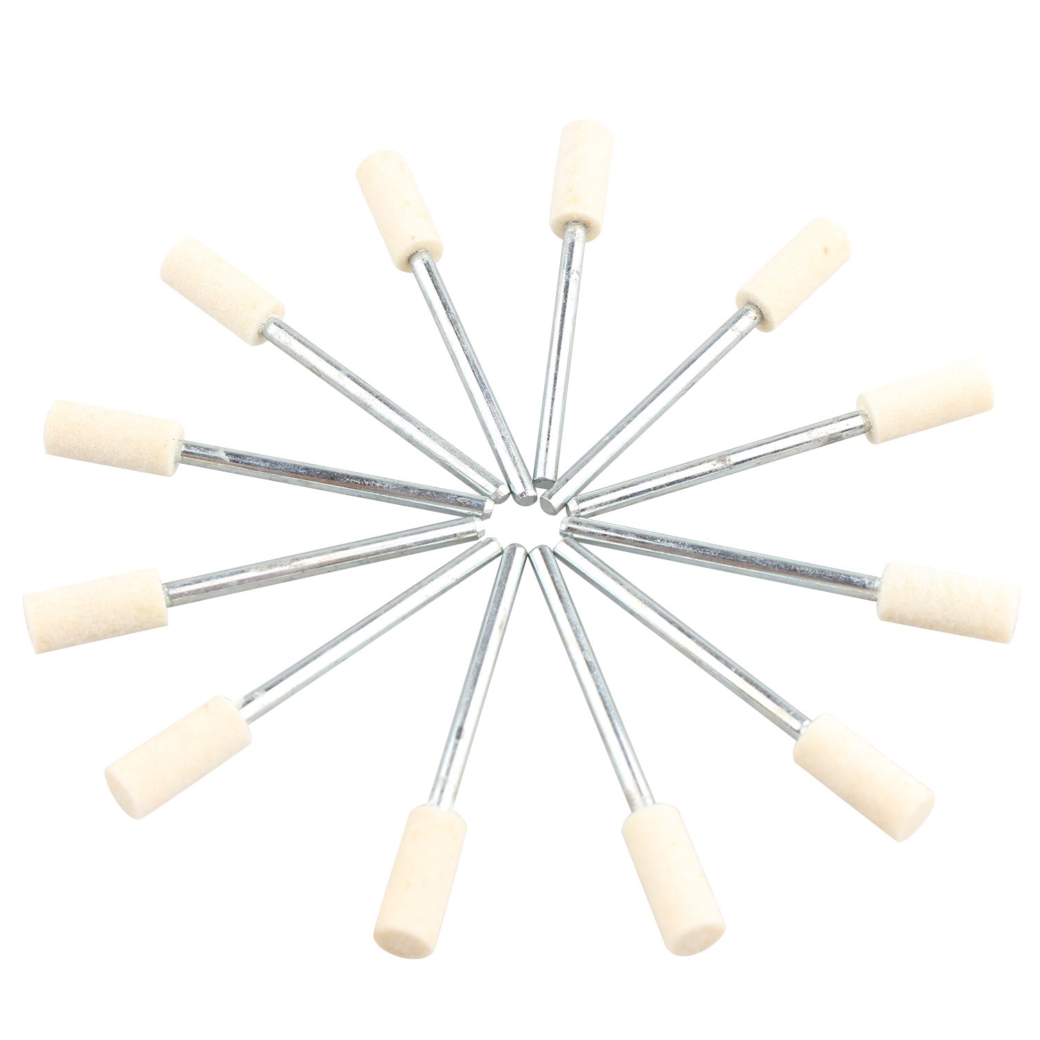 12 5 mm Zylindrische Filz Polieren Pad, Filz Polier-Set Polieren Werkzeug für Schmuck, Glas, Stein, Keramik, Nail Art