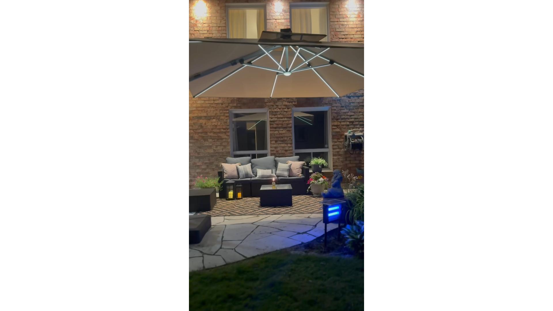 13 foot patio table umbrella 13 Feet Double-Sided Patio Twin Table Umbrella with Crank Handle-Turqu   LUV MY PATIO