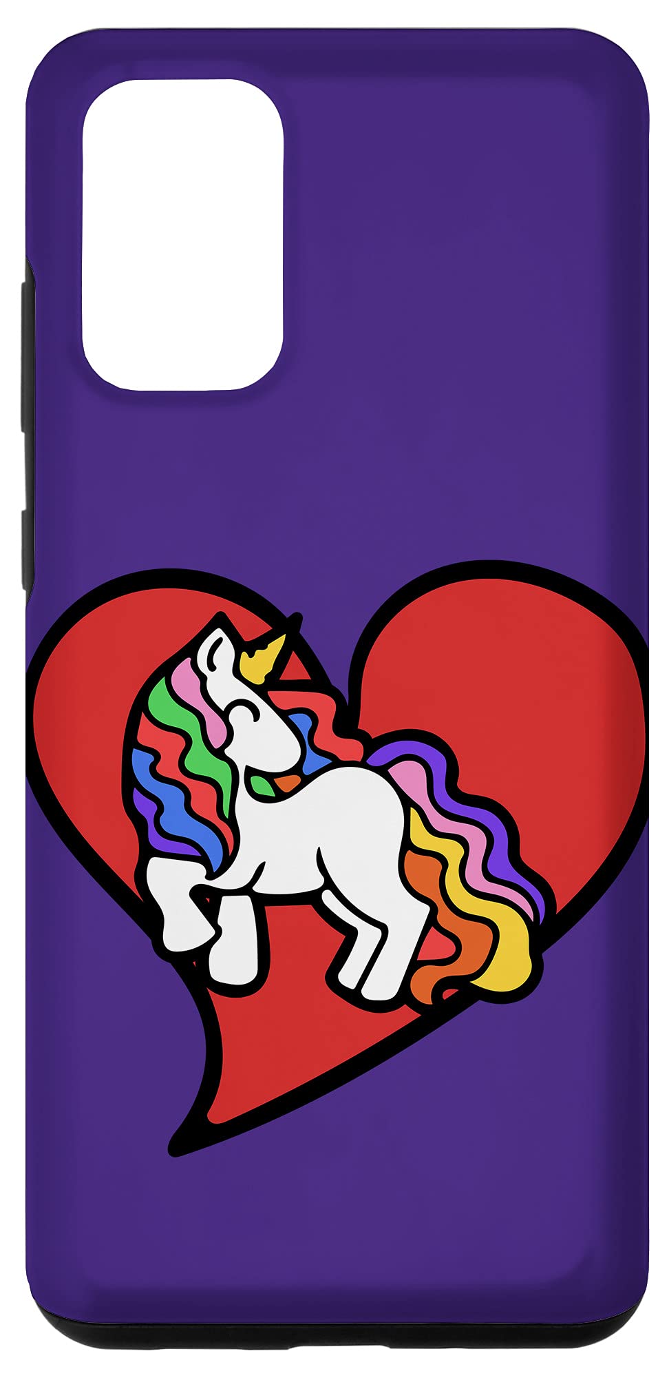 Galaxy S20+ Heart Rainbow Unicorn Art 80s rainbows Case