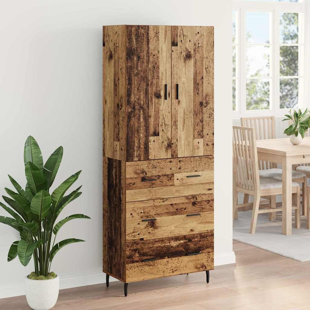 Meuble haut blanc pour salon en bois avec verre, meuble haut stable avec support mural, élégant avec espace de rangement, shighboard de rangement moderne