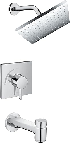 Miniatura 1 de hansgrohe Vernis 04963000 - Juego de ducha de mezcla de 1.5 GPM, 1 pulverizador, kit de molduras de ducha completa en cromo