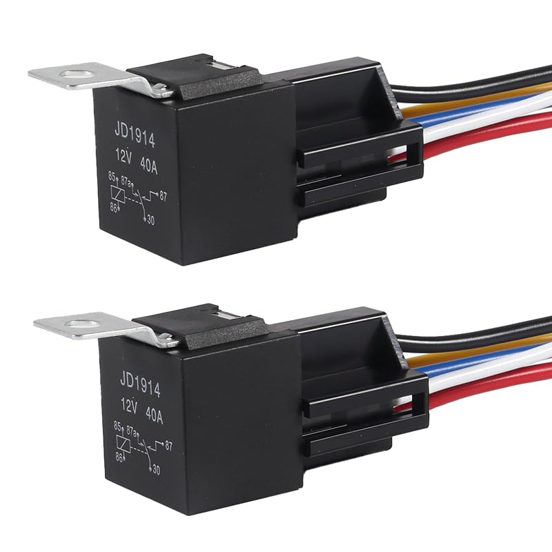 Relé Automotivo DIANN 12 V 40 A com Chicote e Soquete de 5 Pinos SPDT – 2 unidades