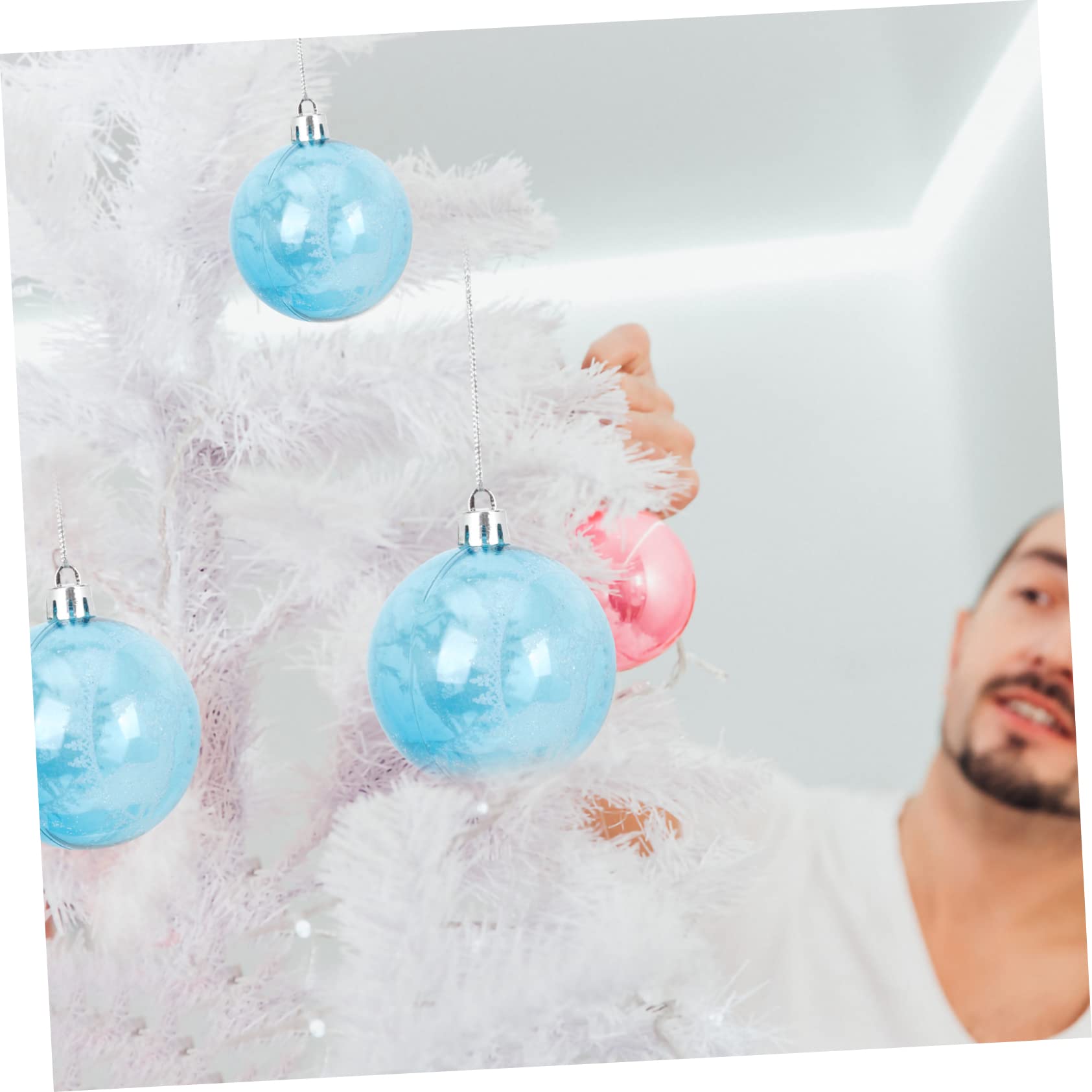 ABOOFAN 24piezas Adornos Colgantes De Navidad Bolas Decorativas Pintadas para Árbol Decoraciones Festivas para Bodas y Fiestas y Resistente