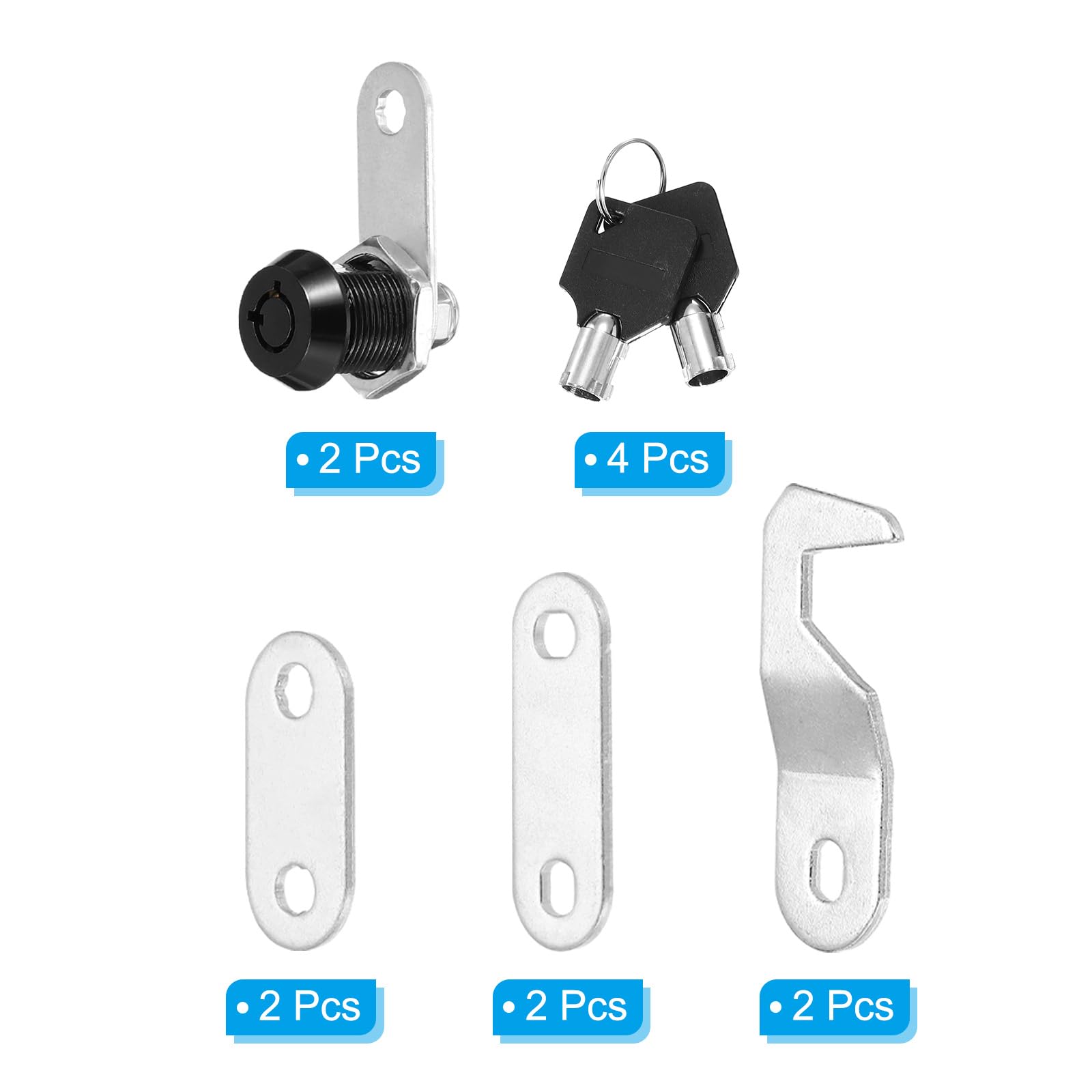 PATIKIL 5/8 Inch Black Cabinet Lock with Black Key - Image 3