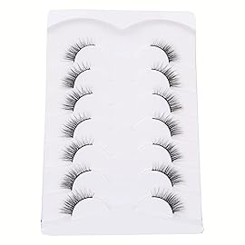 GMAGICTOBO False Eyelashes Short Natural Lashes Pack Half Lashes 3D Fake Eyelashes Light Volume Eye Lashes Strips 7 Pairs Multipack