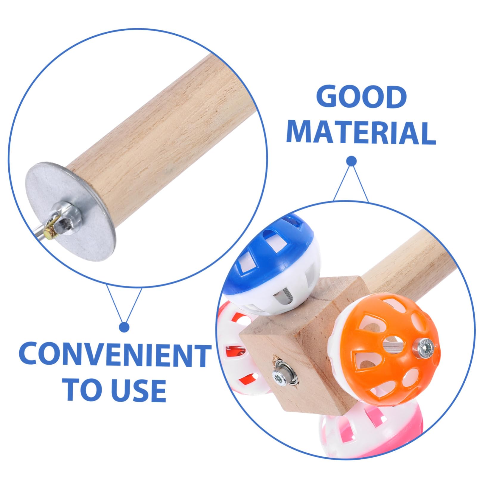 Toddmomy 3piezas Perchadero para Aves con Pelota Giratoria Soporte para Jaula De Periquitos y Accesorio para Juguetes De Aves Diseño Texturizado y Instalación