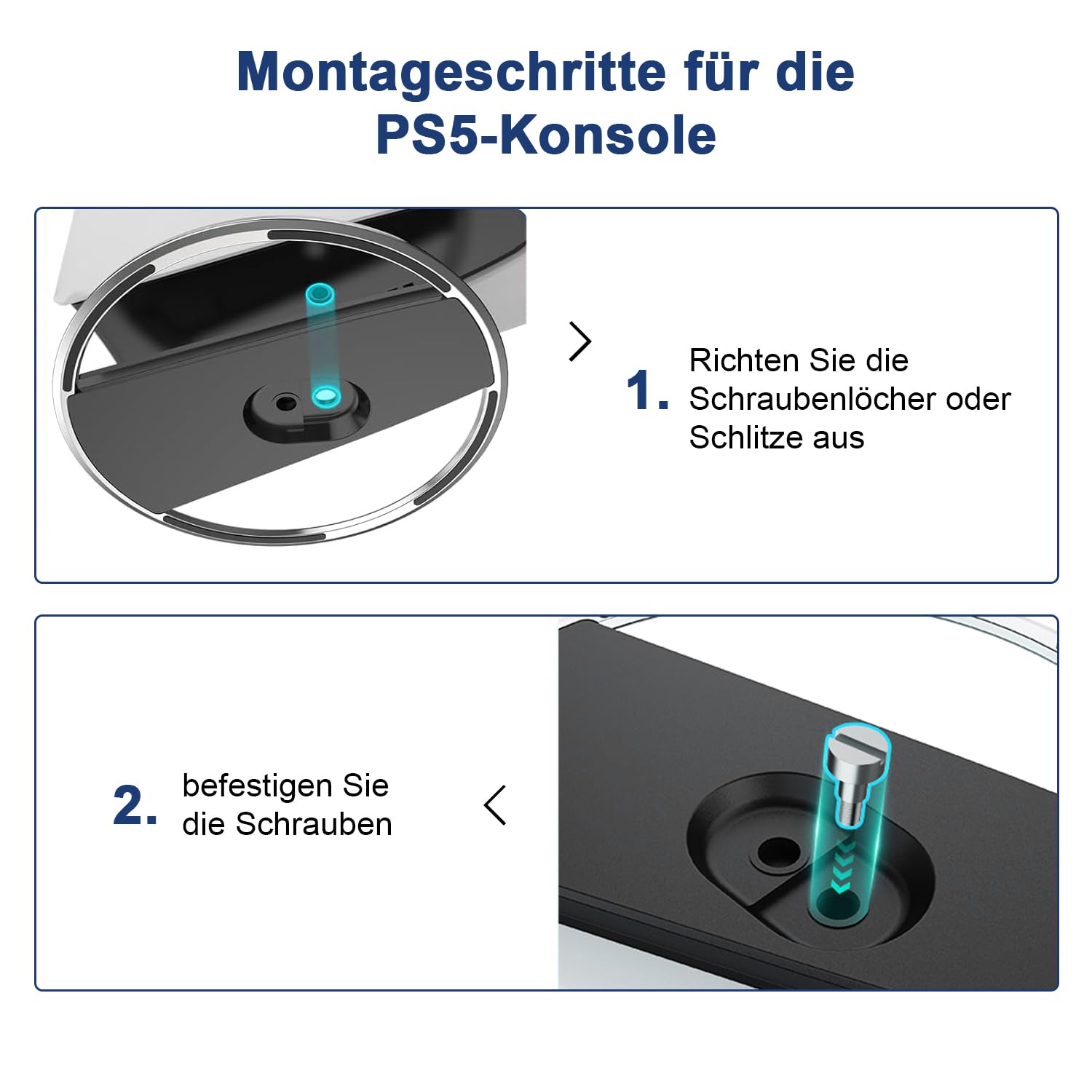 Vertikaler Standfuß für PS5 Slim/PS5 Disc & Digital Konsole, Basisständer für PS5 Zubehör, schwarzer vertikaler Konsolenständer mit Anti-Rutsch-Pad und Schraube