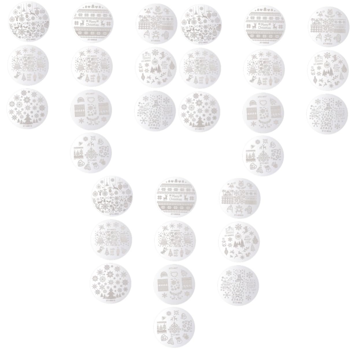 Plaques de stamping Noël Healvian avec 30 pochoirs de manucure festive