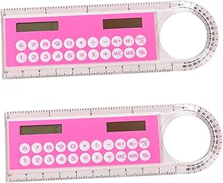 NUOBESTY 2Pcs Mini Calculadora Crianças Régua Calculadora Para Crianças 10Cm Mini Régua De Plástico Estudante Ferramentas De Medição Mini Régua Calculadora 10Cm Régua Goniômetro Presente