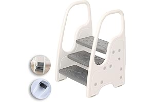 3-Step Toddler Step Stool for Bathroom Sink- Adjustable Kids Kitchen Standing Tower...