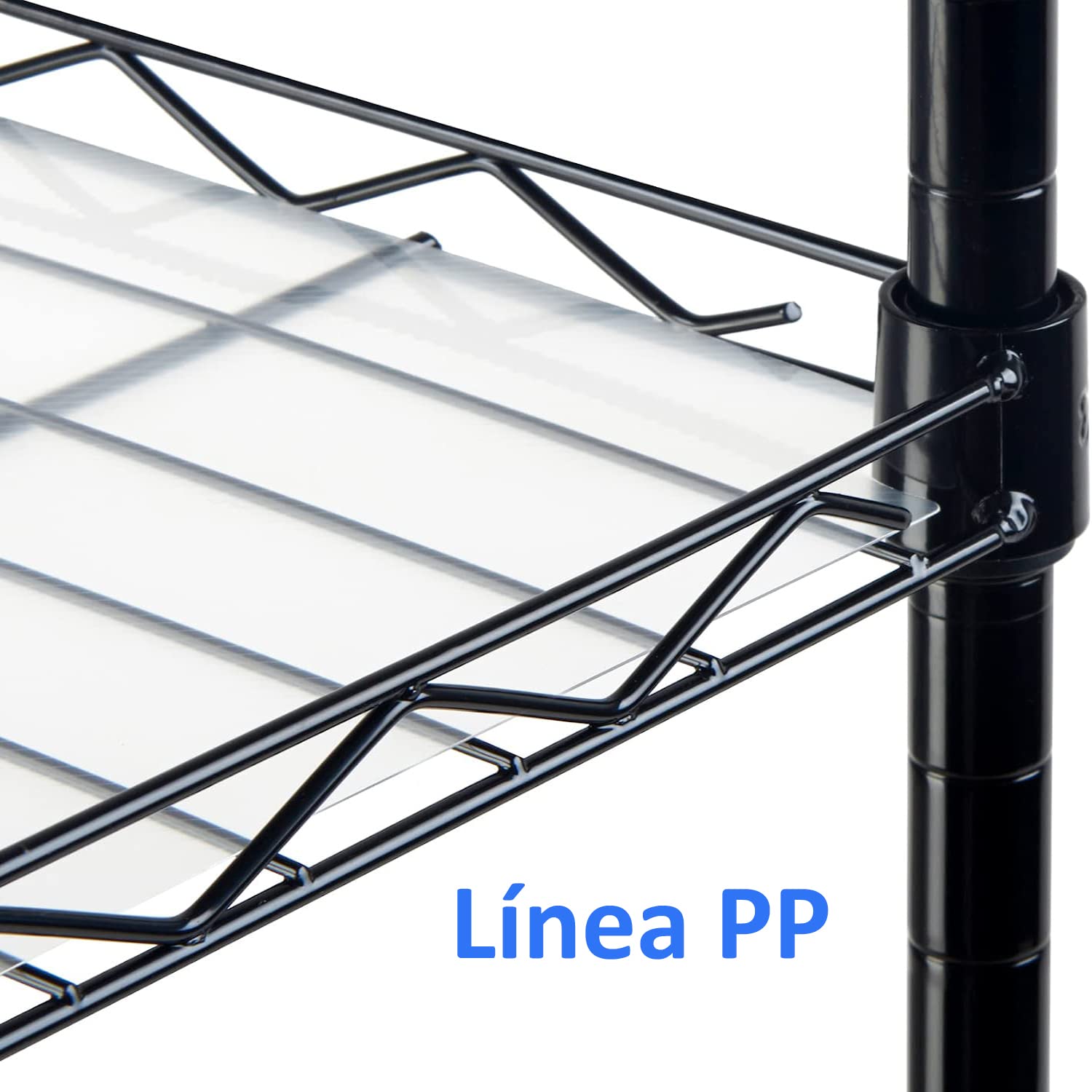 Estanterias almacenaje con 6 baldas,estanteria Metalica con 6 Baldas Ajustables y 4 Ganchos,42 * 30 * 160cm,Negro