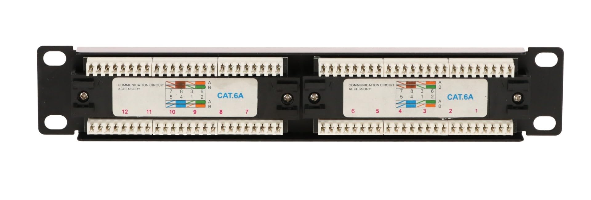 Panneau de Brassage de 10 Pouces CAT6A UTP - 12 Ports
