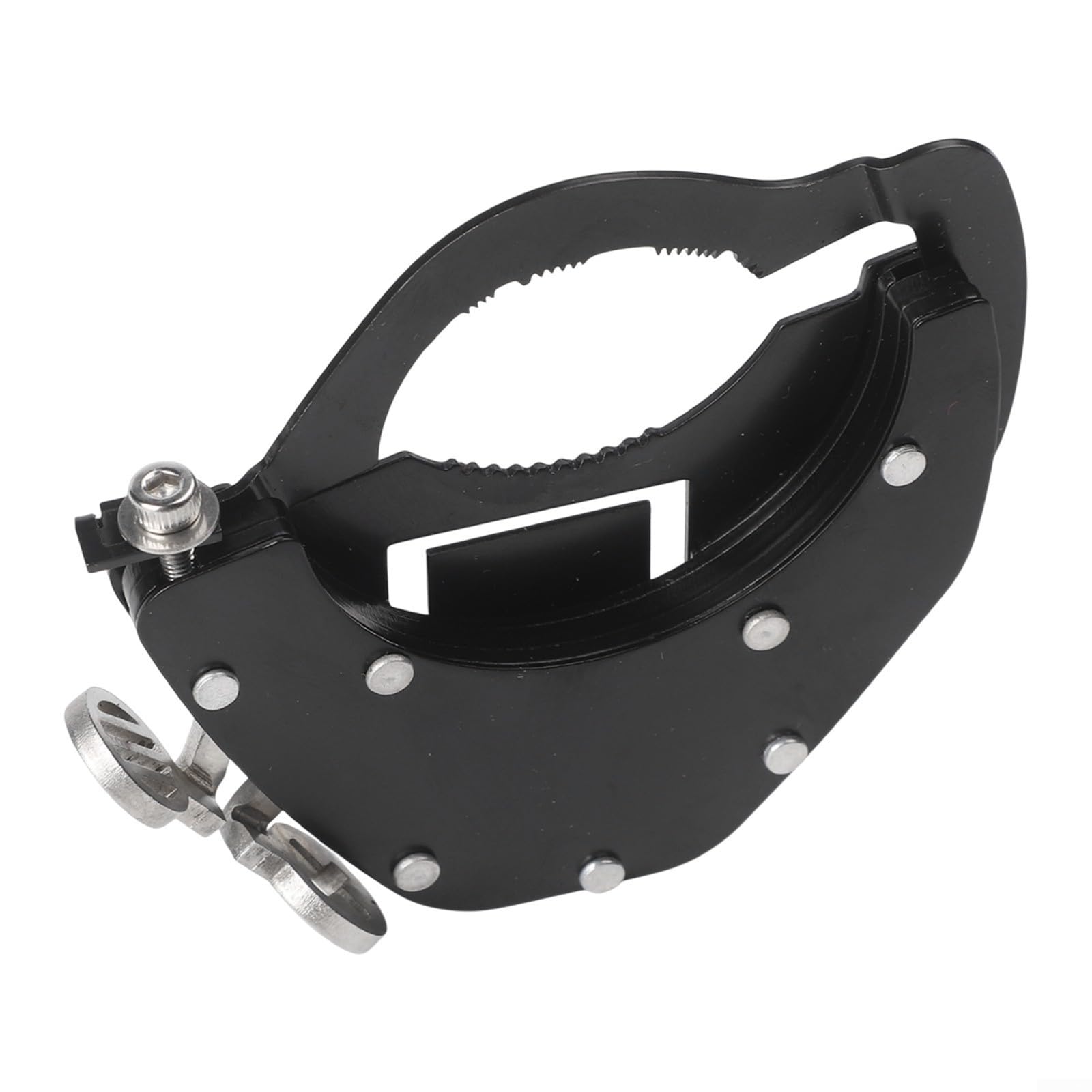 Clip per acceleratore meccanico per moto con cruise control per tubo acceleratore e comando acceleratore, in acciaio inox con bulloni di sicurezza (fondo in basso)
