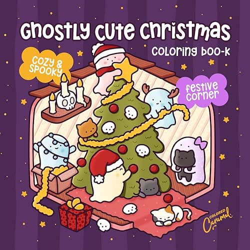Ghostly Cute Christmas Coloring Book: Cozy & Spooky Festive Corner - Paperback