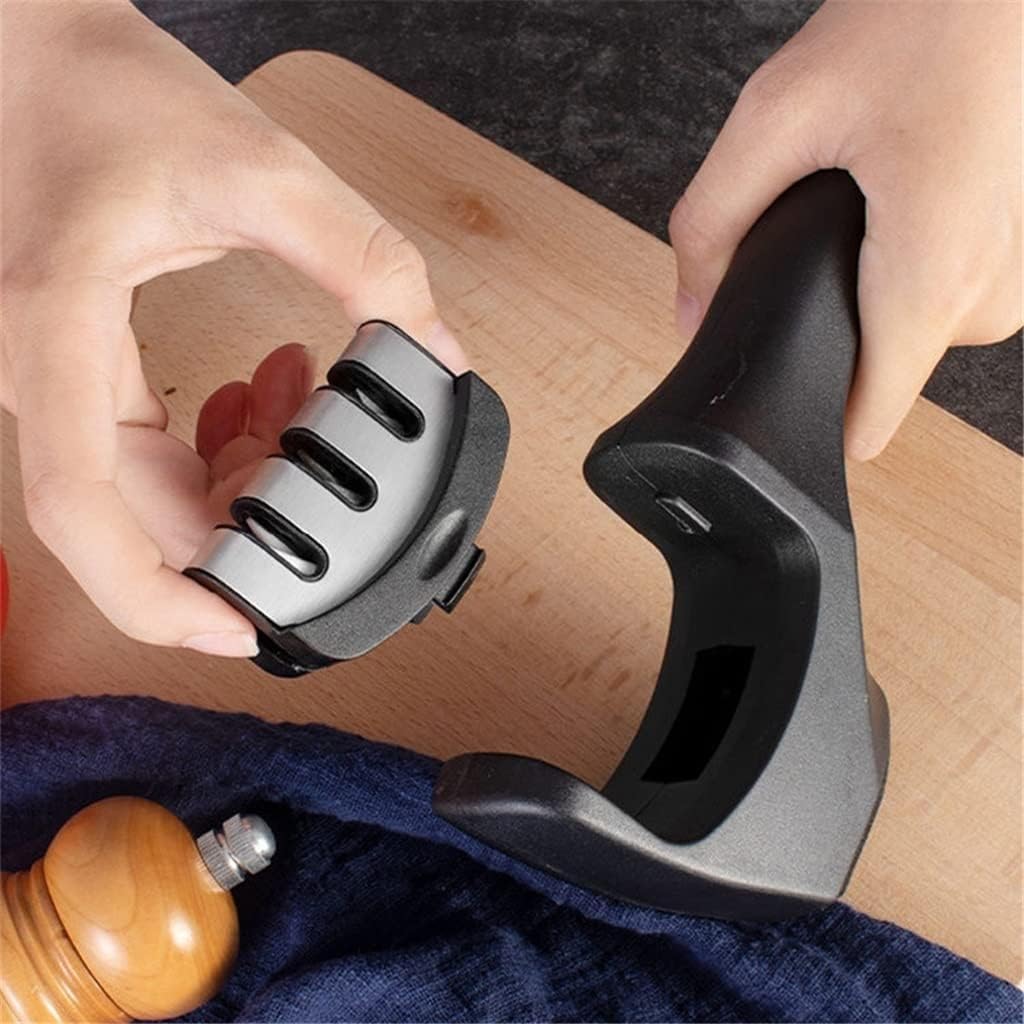 Knife Sharpener Diamond Ceramic Rod Sharpener Sharpening Tool Stainless Steel Blade with Non-Slip Base Hot