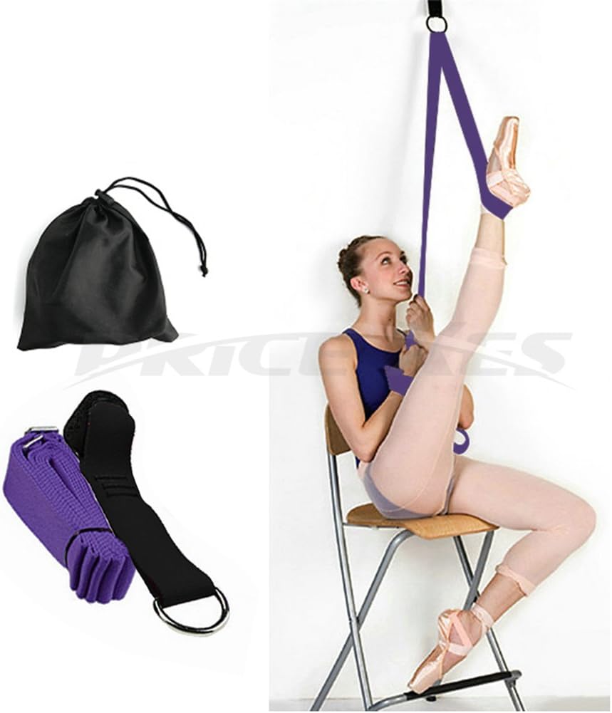 Leg Stretch Band - to Improve Leg Stretching - Easy Install on Door - Perfect Home Equipment for Ballet, Dance and Gymnastic Exercise Flexibility Stretching Strap Foot Stretcher Bands (Purple) : Sports & Outdoors