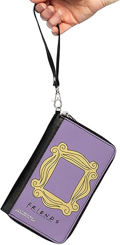 Miniatura 2 de Cartera con cremallera de PU para mujer, rectangular, marco de mirilla Monicas, color amarillo lavanda