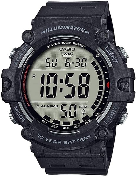 Casio Illuminator AE1500WH Series | 10-Year Battery | LED Backlight | 5-Alarms | 1/100 Sec Stopwatch | Men's Digital Watch - 1
