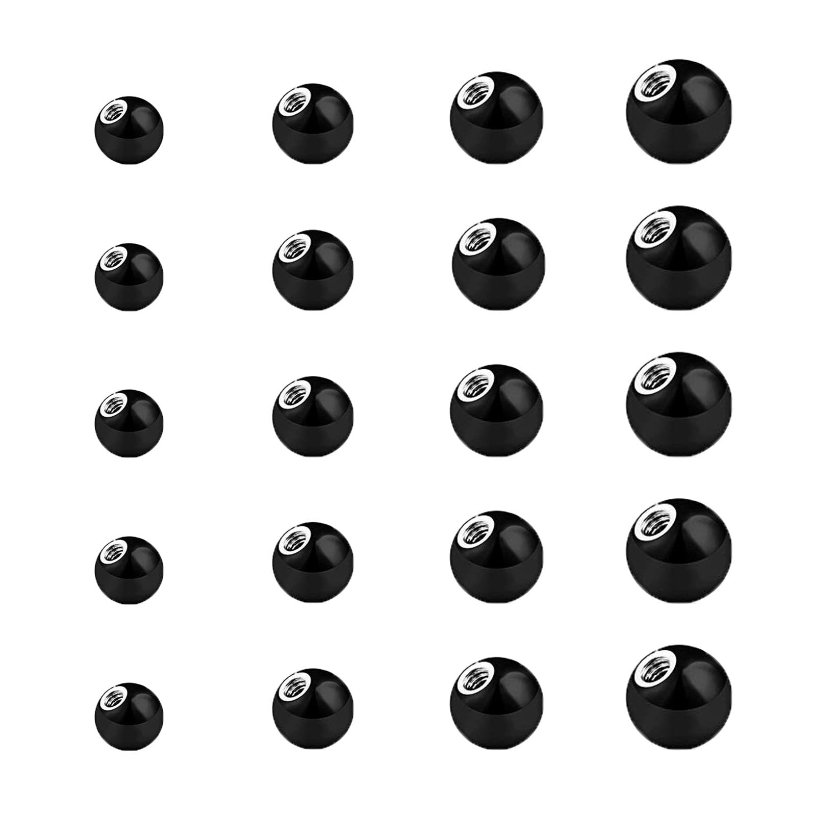 14G 16G kulki do przekłuwania 3/4/5/6 mm srebrne złote czarne kulki wymienne ze stali nierdzewnej do 1,2 mm 1,6 mm wargi przegrody Helix brwi brzuch biżuteria do przekłuwania
