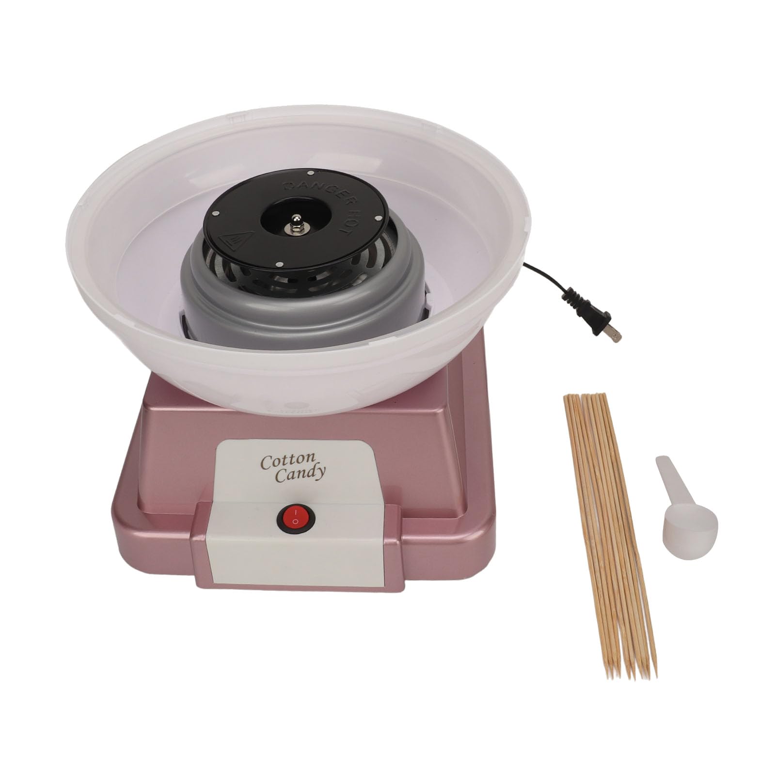 Cotton Candy Machine, Household Low Noise Cotton Candy Maker with Sticks Spoon for Birthday Party (US Plug 110V)