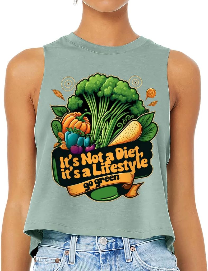 It's a Lifestyle Racerback Cropped Tank - Plants Women's Tank - Colorful Tank Top