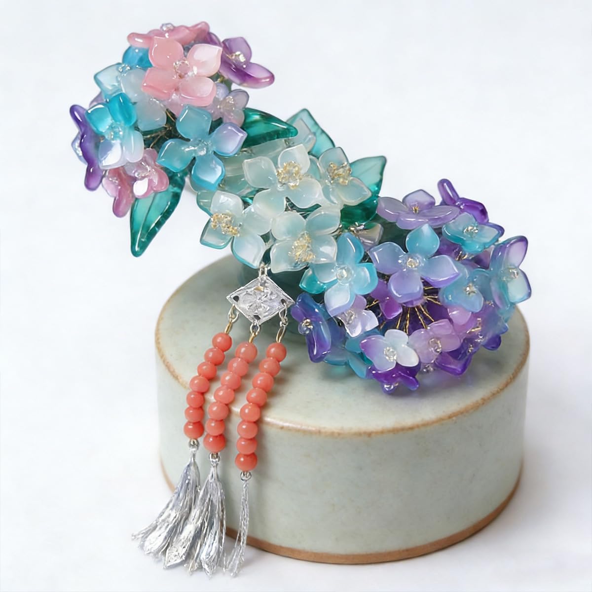 100 Pcs Colorful Flower Glass Beads Transparent Flower Bead for DIY Project | Durable beads, pre-drilled for easy threading, multi-color, for jewelry, clothing, bookmarks, frames & handmade decor.