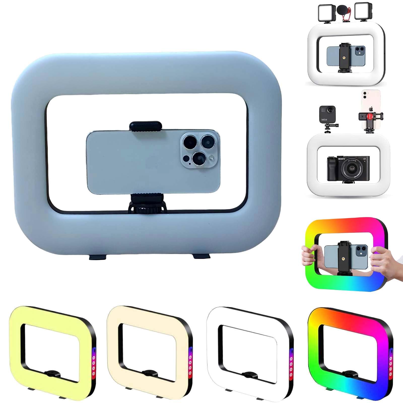 Ring Light for Phone, Phone Ring Light Stabilizer for Video Recording,Smartphone Video Rig for Tiktok Vlogging,RGB Video Light for Photography Filmmaking Video Maker,Stabilizer Light Combination