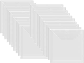 Briartw 20 Pack Storage Envelopes,Clear 6.4x6.4" Resealable Plastic Envelopes Pockets for Cutting Dies Stencil Crafts Organizer Holder,Storage Bag for Clear Stamp,Die Cuts,Scrapbook Paper,Photos