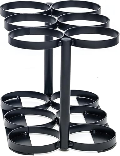 Miniatura 8 de AireMed Soporte para tanque de oxígeno – Capacidad para (6) tanques de tamaño E, D o M9/C – Estante de cilindro de oxígeno resistente para