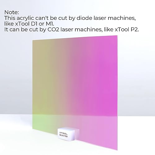 Miniatura 5 de xTool Hojas acrílicas, láminas de plexiglás de película roja transparente iridiscente de 18 pulgadas de grosor, 3 paquetes de 12 x 12 pulgadas,
