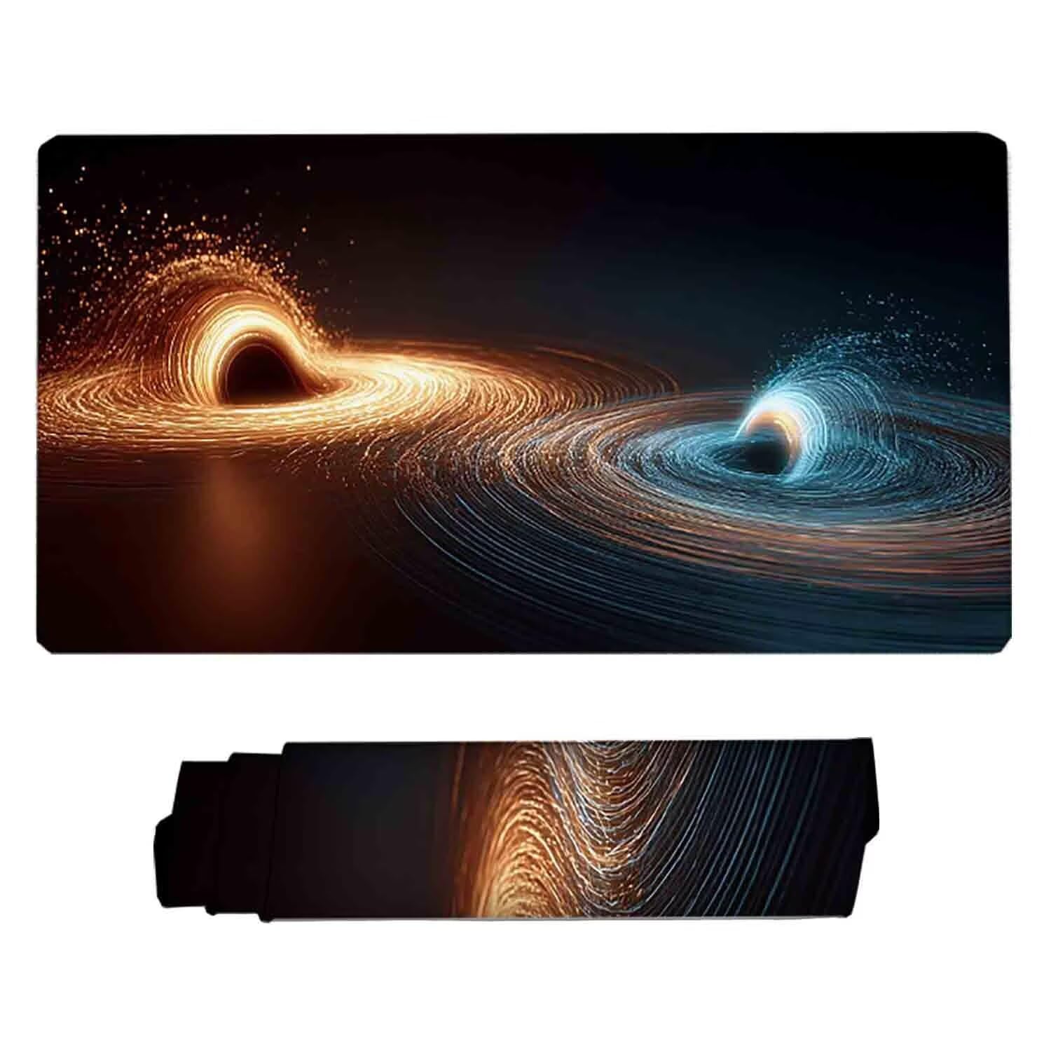 Czarna podkładka pod mysz podwójna podkładka pod mysz XXL 1200 x 600 mm podkładka pod mysz ze zszytymi krawędziami i antypoślizgową gumową podkładką pod mysz XXL do komputera, laptopa, akcesoria