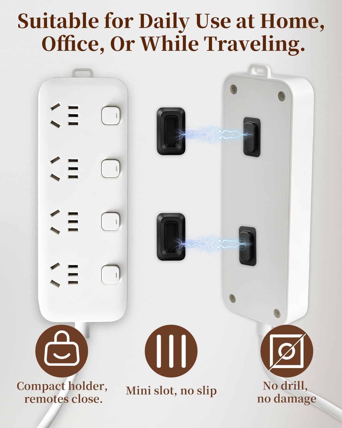 6-Pack Silicone Magnetic Remote Control Holder Wall Mount for TV/Fan/AC image 4