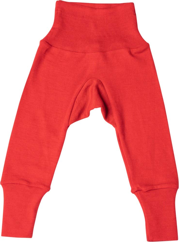 Cosilana Red Melange Baby Navel Waistband Trousers 70% Wool 30% Silk, Plain Red 04, 74/80 Cm