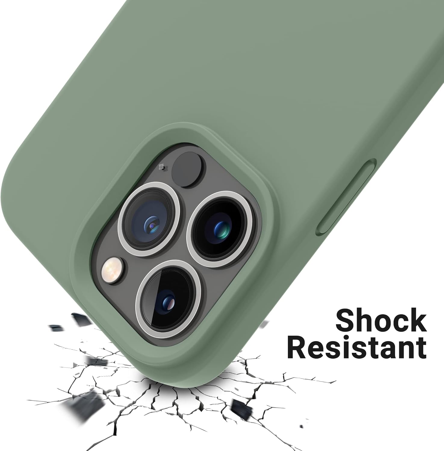 OTOFLY Designed for iPhone 14 Pro Case, Silicone Shockproof Slim Thin Phone Case for iPhone 14 Pro 6.1 inch (Calke Green) : Cell Phones & Accessories