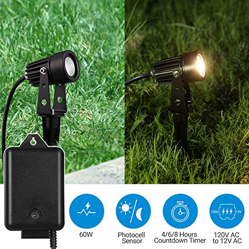 Dewenwils 60 Watt Outdoor Low Voltage Transformer With Timer And Photocell Light Sensor, 120V Ac To 12V Ac, Weatherproof For Landscape Lighting, Pathway, Garden Light, Spotlight, Ul Listed #TOP1