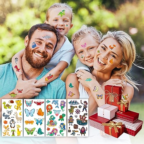 Habett Tatuajes para Niños 300+ Pegatinas Tatuajes Set Temporal de Unicornio Dinosaurio Espacio Pirata Animales Regalos Gratificantes Tatuajes para Niñas Niños Tatuaje Fiestas de Cumpleaños